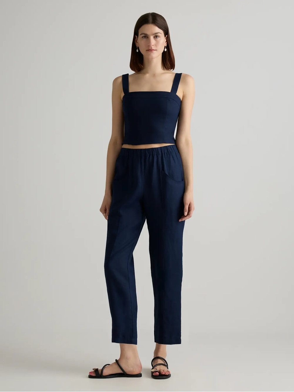 Quince 100% European Linen Tapered Ankle Pants , sz : XS